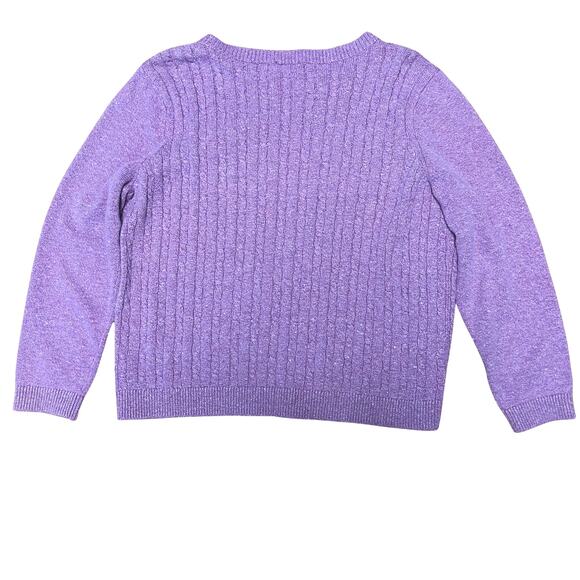 Talbots Purple Cable Knit Sweater EUC XLP - Picture 2 of 2